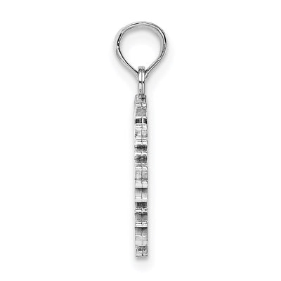 14K White Gold Snowflake Pendant, 18 x 13.8mm