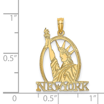 14K Cut-out NEW YORK w/Statue of Liberty Charm