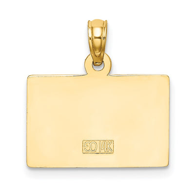 14K #1 Teacher Charm, 11.35 x 17.35mm