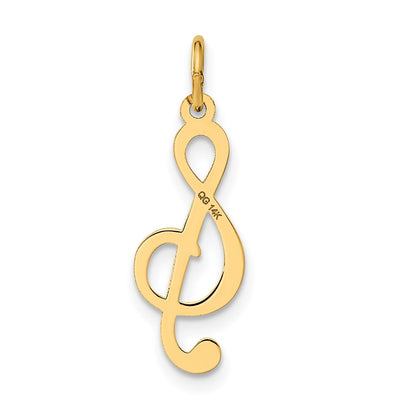 14K Polished Treble Clef Charm