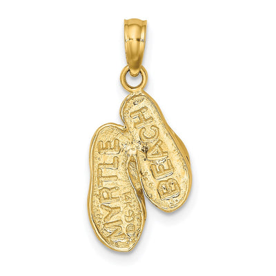 14K 3D MYRTLE BEACH Flip-Flops Charm