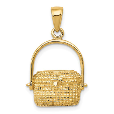 14K Large Nantucket Basket Pendant