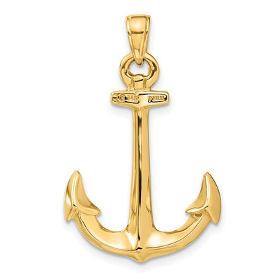 14K 3-D Anchor Pendant
