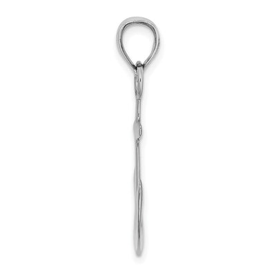 14K White Gold Polished 3-D Anchor Charm, 28 x 18.45mm