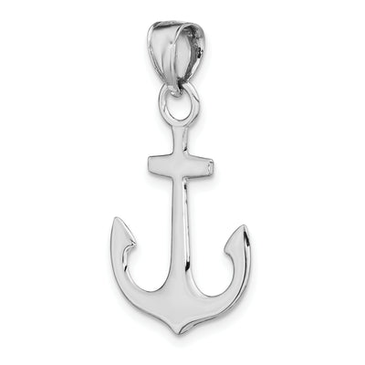 14K White Gold Polished 3-D Anchor Charm, 28 x 18.45mm