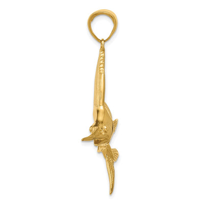 14K Sailfish Pendant, 45 x 55mm