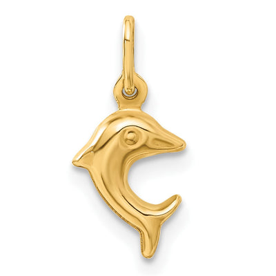 14K Dolphin Charm, 16 x 7mm
