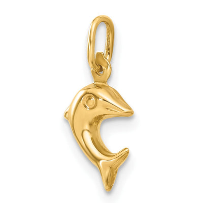 14K Dolphin Charm, 16 x 7mm