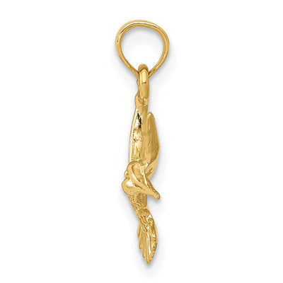 14K Hummingbird Pendant, 20 x 13mm