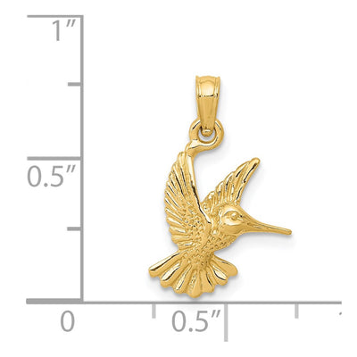 14K Hummingbird Pendant, 20 x 13mm