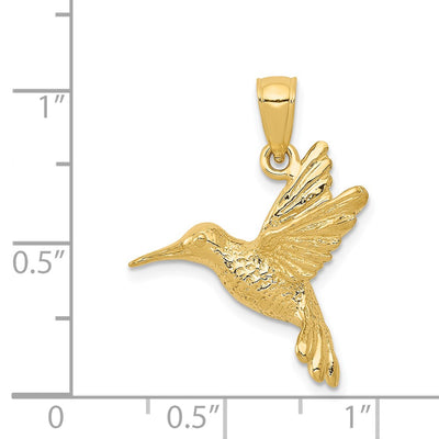 14K Hummingbird Pendant, 19 x 20mm