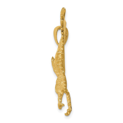 14K Textured Eagle Landing Pendant