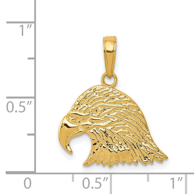 14K Eagle Head Pendant, 19 x 18mm