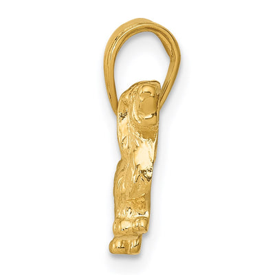 14K Long-Haired Dachshund Dog Pendant