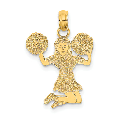 14K Cheerleader Jumping with Pom-Poms Charm