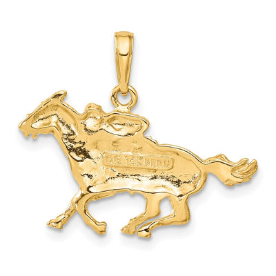 14K Jockey on Horse Pendant