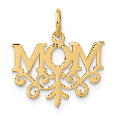 14K Mom Charm, 16 x 19mm