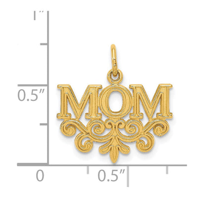 14K Mom Charm, 16 x 19mm
