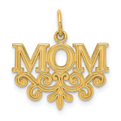 14K Mom Charm, 16 x 19mm