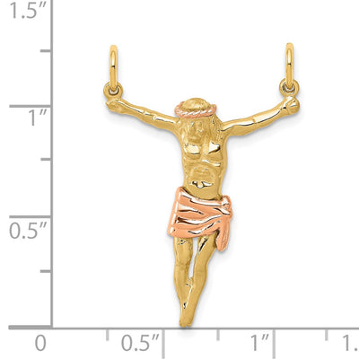 14K Two-tone Rose Corpus Pendant, 34 x 23mm
