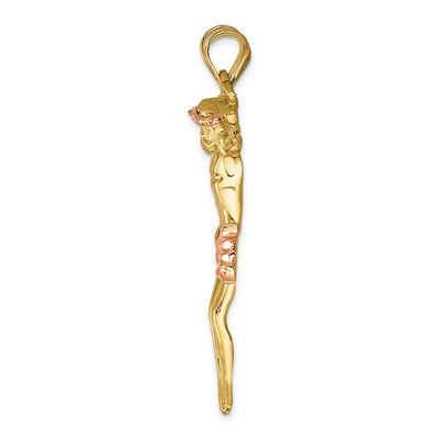 14K Two-tone Rose Corpus Pendant, 51 x 37mm