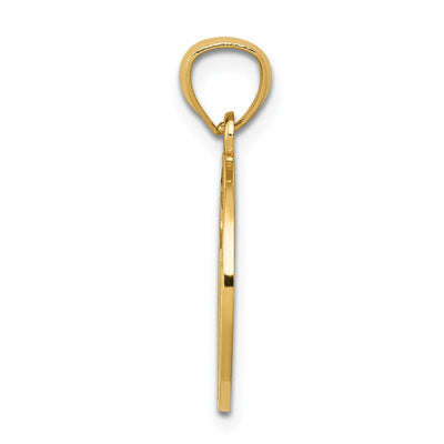 14K Filigree Circle Chai Pendant
