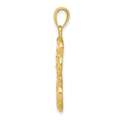 14K Swoosh Basketball and Net Pendant, 30 x 20mm