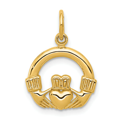 14K Claddagh Charm, 19 x 14mm