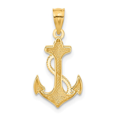 14K Polished Anchor Pendant