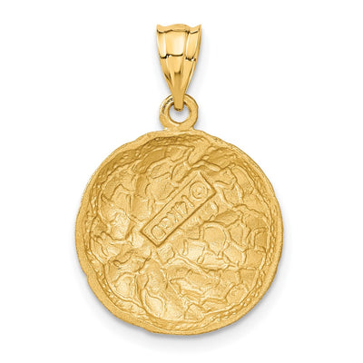 14K Basketball Charm, 25 x 17mm