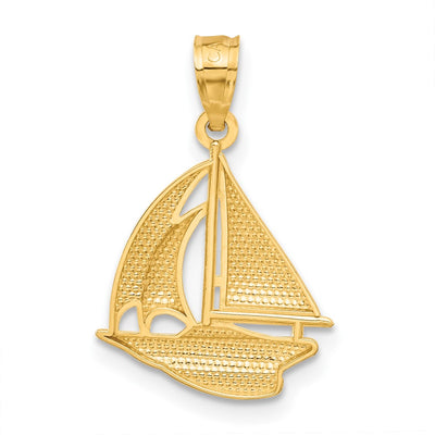 14K Sailboat Pendant, 22 x 14mm
