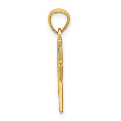 14K w/Rhodium Dragonfly Pendant