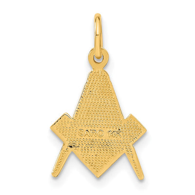 14K Polished and Textured Masonic Symbol Charm