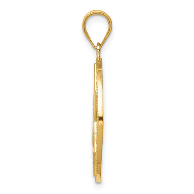 14K Star of David Circle Pendant