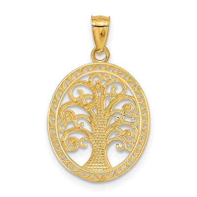14K w/ Rhodium Tree of Life Pendant