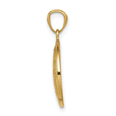 14K w/ Rhodium LOVE YOU TO THE MOON AND BACK Pendant