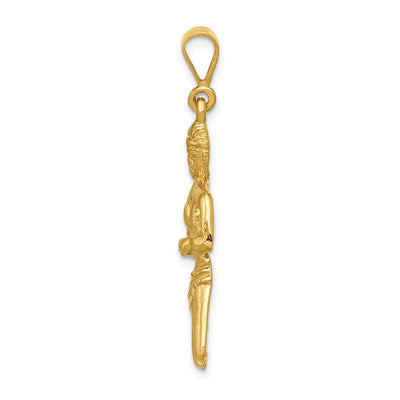 14K Satin Diamond-cut Virgo Zodiac Charm, 40 x 13mm
