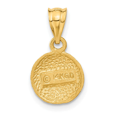 14K Basketball Charm, 19 x 10mm