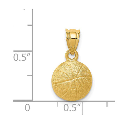 14K Basketball Charm, 19 x 10mm