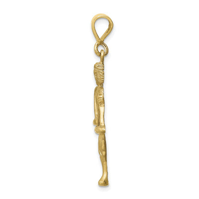 14K Satin Diamond-cut Libra Zodiac Charm, 42 x 18mm
