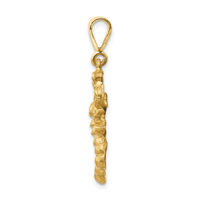 14K Satin Diamond-cut Scorpio Zodiac Charm, 33 x 20mm