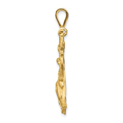 14K Satin Diamond-cut Sagittarius Zodiac Charm, 38 x 24mm