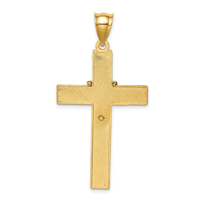 14K w/Rhodium Cross w/Rosary Pendant, 32.8 x 23.85mm