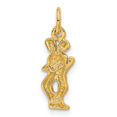 14K Satin Diamond-cut Gemini Zodiac Charm, 20 x 7mm