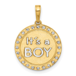 14k Yellow & Rhodium Pendants Style C4865 - Classique Jewelry Inc.