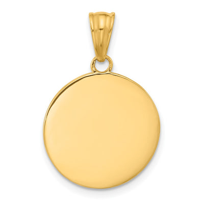 14K and White Rhodium D/C Enameled Sun and Moon Pendant