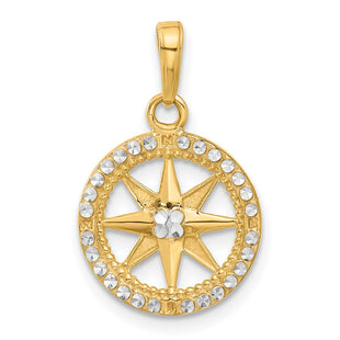 14k Yellow & Rhodium Pendants Style C4923 - Classique Jewelry Inc.