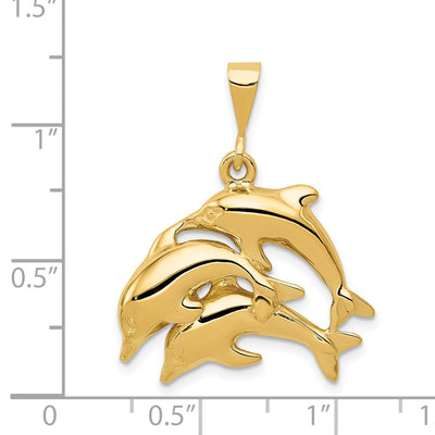 14K Dolphin Charm, 31 x 23mm