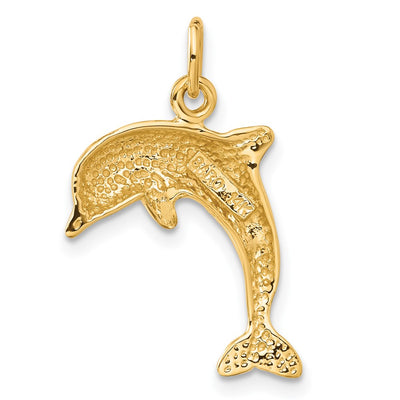 14K Dolphin Charm, 23 x 15mm