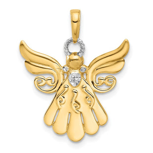 14k with White Rhodium D/C Angel Pendant (Style C4974)